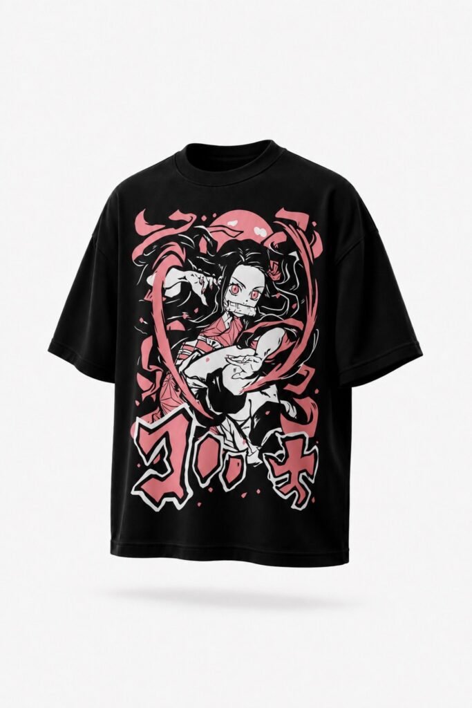 Camiseta Nezuko Rosa Circular – Demon Slayer