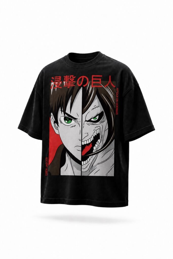 Camiseta oversize negra Eren KAIYOKU