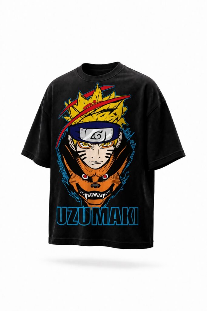 Camiseta oversize negra Naruto KAIYOKU