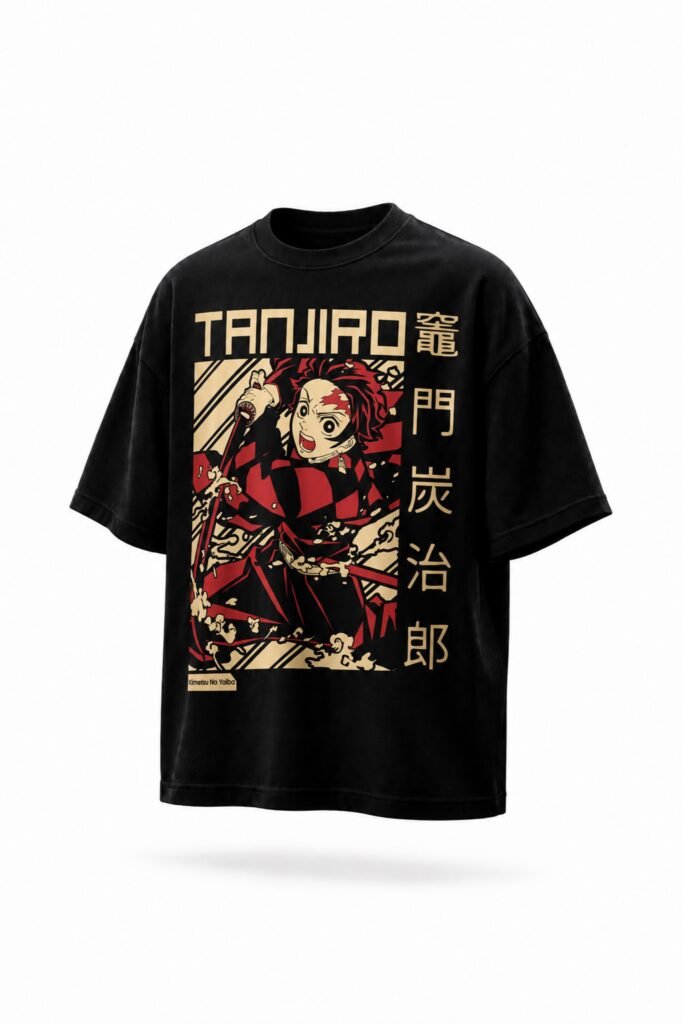 Camiseta oversize negra Tanjiro KAIYOKU